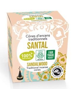 Cônes d'encens indien Santal, 12&nbsp;cônes